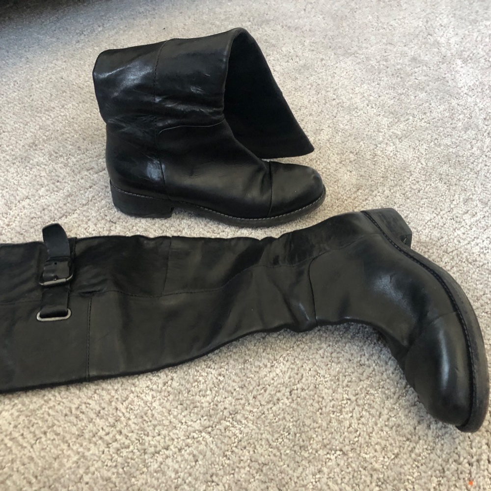 Classic Tall Black Leather Boots